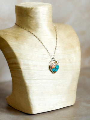 Sunrise Kingman Turquoise Heart with Cloud Cabochon No. 1