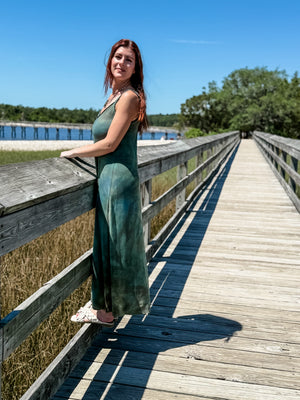 Sam Hand Braided Maxi Dress | Hand Dyed Blue
