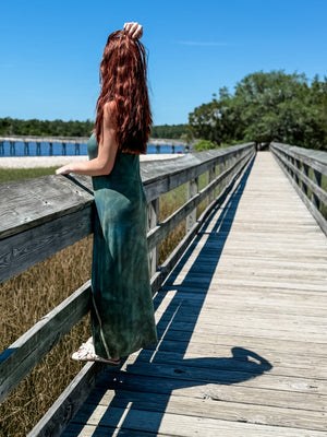 Sam Hand Braided Maxi Dress | Hand Dyed Blue