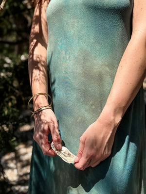 Sam Hand Braided Maxi Dress | Hand Dyed Blue