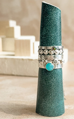 Sterling Silver Hammered Stacking Ring