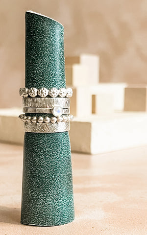Sterling Silver Moonstone Stacking Ring