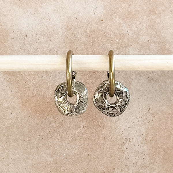 Storm Ceramic Wafer Hoop Earrings