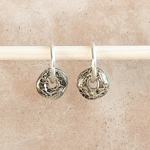 Storm Ceramic Wafer Hoop Earrings