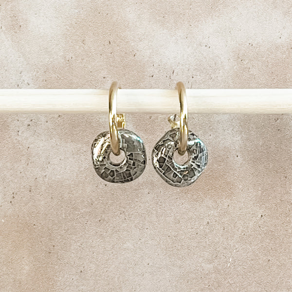Storm Ceramic Wafer Hoop Earrings