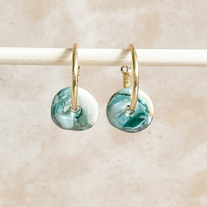 Tuscan Sunset Ceramic Wafer Hoop Earrings
