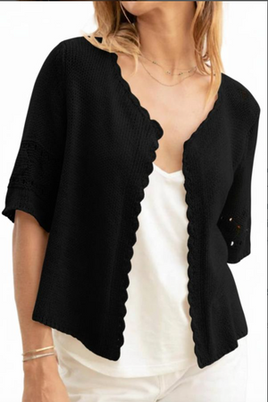 Wooden Ships Calliope SS Cotton Cardi | Black