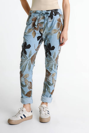Collins Lily Leaf Stretch Tie Waist Pant | Jean | One Size