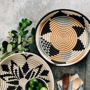 Boutique Diversiform Gray Woven Bowls: Medium | 12"
