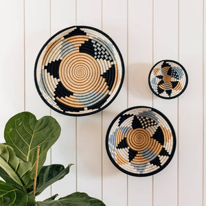 Boutique Diversiform Gray Woven Bowls: Medium | 12"