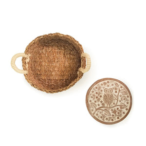 Handmade Bread Warmer & Wicker Basket - Owl Round