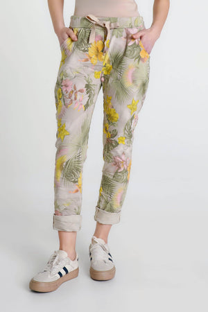 Collins Starfruit Stretch Tie Waist Pant (PL160Z): 250 Beige / One Size