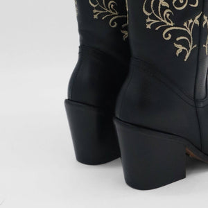 Paradise Western Cowboy Women's Boots in Black Leather: Black / Leather