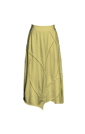Cynthia Ashby Asymmetrical Cotton Skirt | Gold