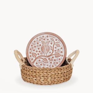 Handmade Bread Warmer & Wicker Basket - Owl Round