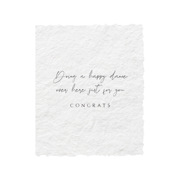 Happy Dance For You | Congratulations Greeting Card: Flat A2 Greeting Card. Blank on Back.