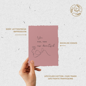 You Are Beautiful | Friend Love Encourage Greeting Card: Flat A2 Greeting Card. Blank on Back.