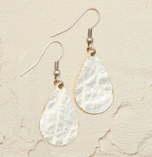 Lux Leather Earrings - Small Teardrop