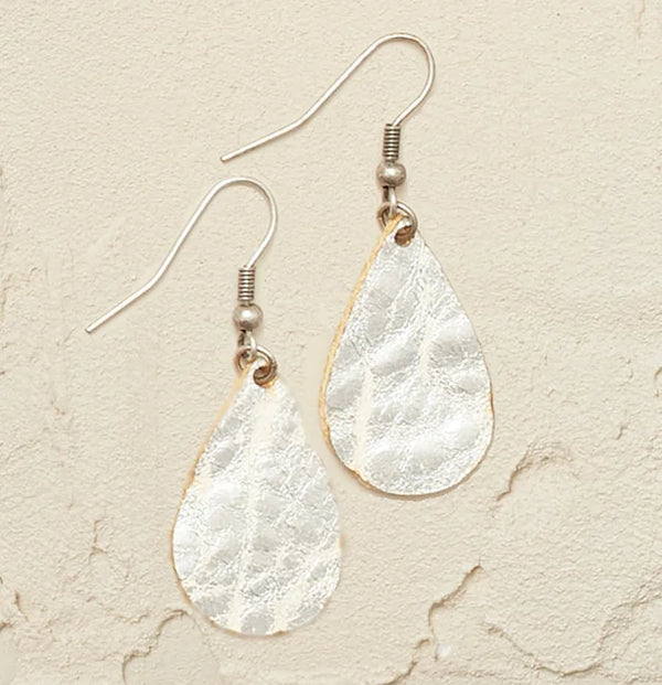 Leather Earrings - Small Teardrop