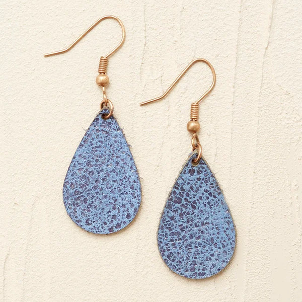 Leather Earrings - Small Teardrop