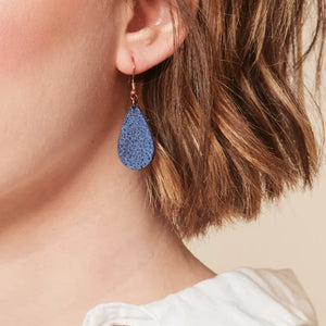 Lux Leather Earrings - Small Teardrop