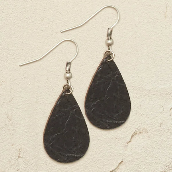 Leather Earrings - Small Teardrop