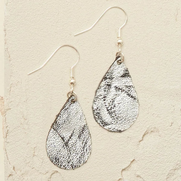 Lux Leather Earrings - Small Teardrop