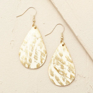Lux Leather Earrings - Large Teardrop