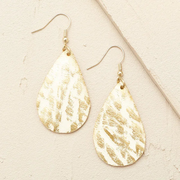 Lux Leather Earrings - Large Teardrop