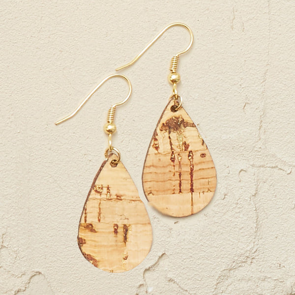 Cork Earrings - Small Teardrops