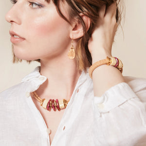 Lux Cork Earrings - Small Teardrops in Natural Colors