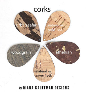 Lux Cork Earrings - The CutOut in Natural Colors