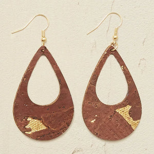 Lux Cork Earrings - The CutOut in Natural Colors