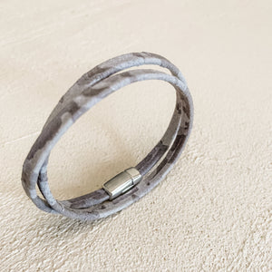 Light Camo Print 2X Skinny Wrap Bracelet