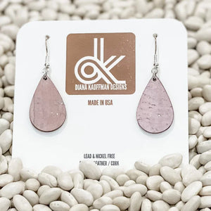 Lux Cork Earrings -Small Teardrops in Pastels