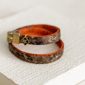 Fire Element Cork Two-Tone Double Wrap Bracelet