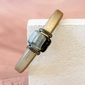 Golden Ash Leather Bracelet