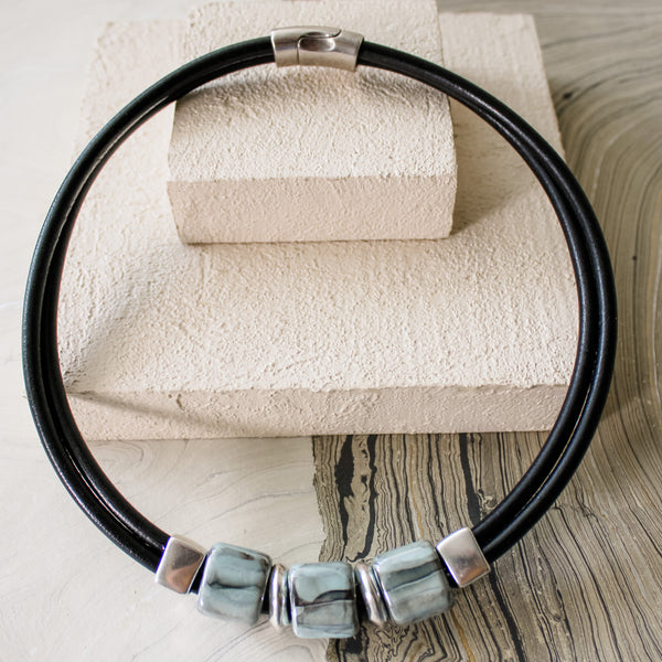 Black Sea Leather Necklace