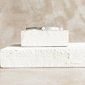 Orbit Sterling Bangle with Kyocera Pearl