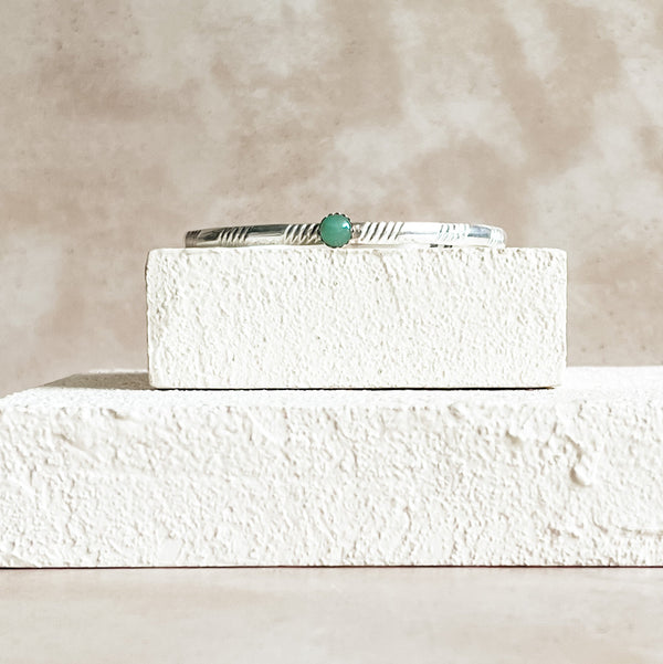 Orbit Sterling Bangle with Aventurine